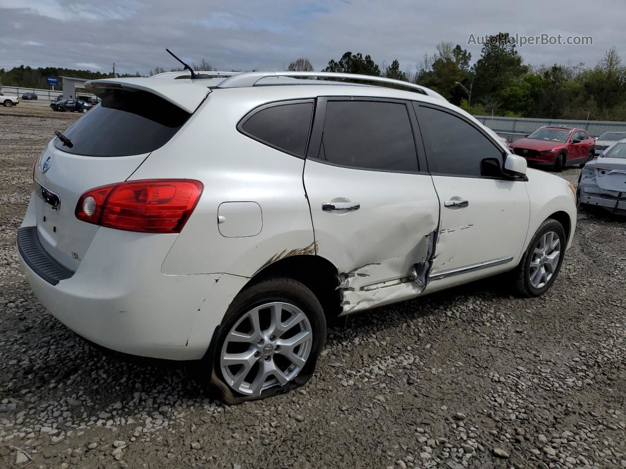 2012 Nissan Rogue S White vin: JN8AS5MT1CW252734