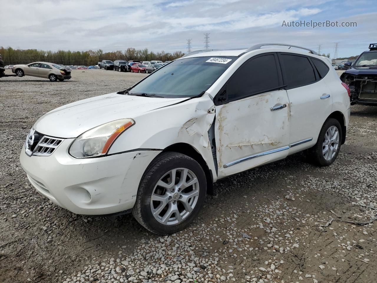 2012 Nissan Rogue S White vin: JN8AS5MT1CW252734