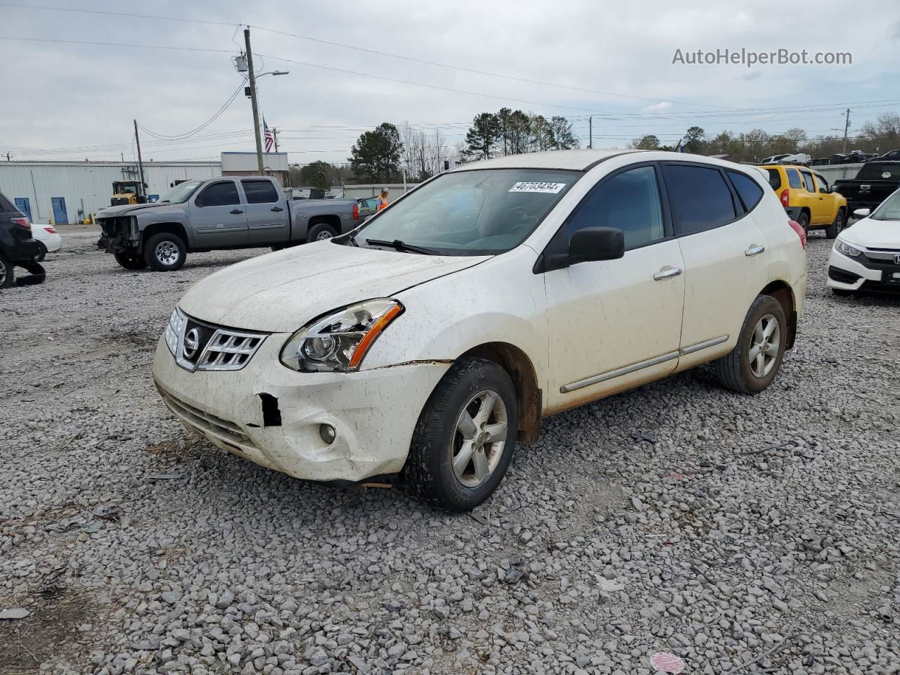 2012 Nissan Rogue S White vin: JN8AS5MT1CW272868