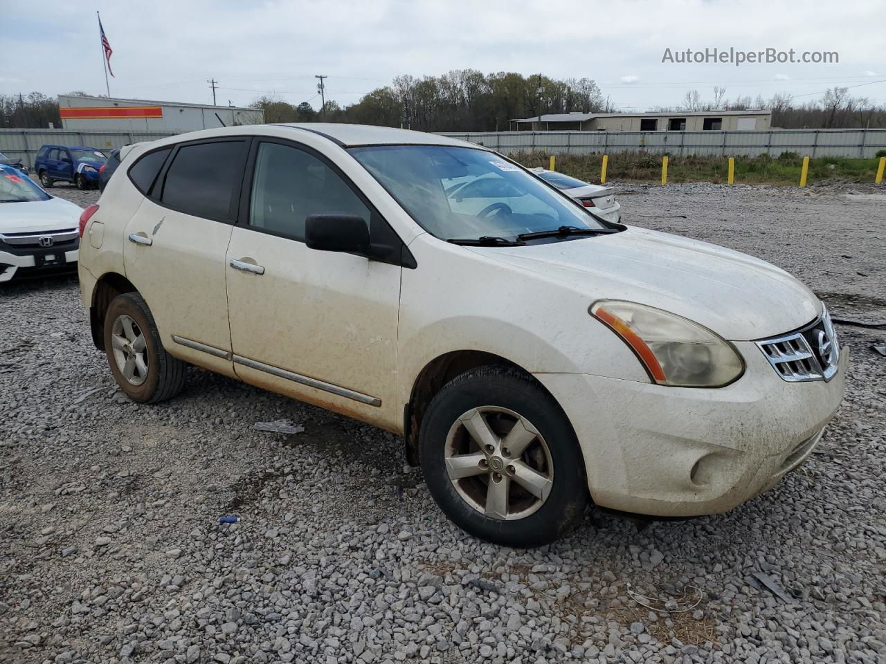 2012 Nissan Rogue S White vin: JN8AS5MT1CW272868