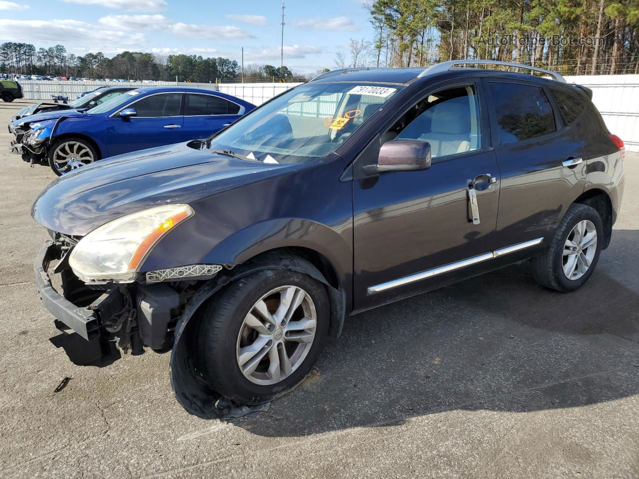 2012 Nissan Rogue S Черный vin: JN8AS5MT1CW275236