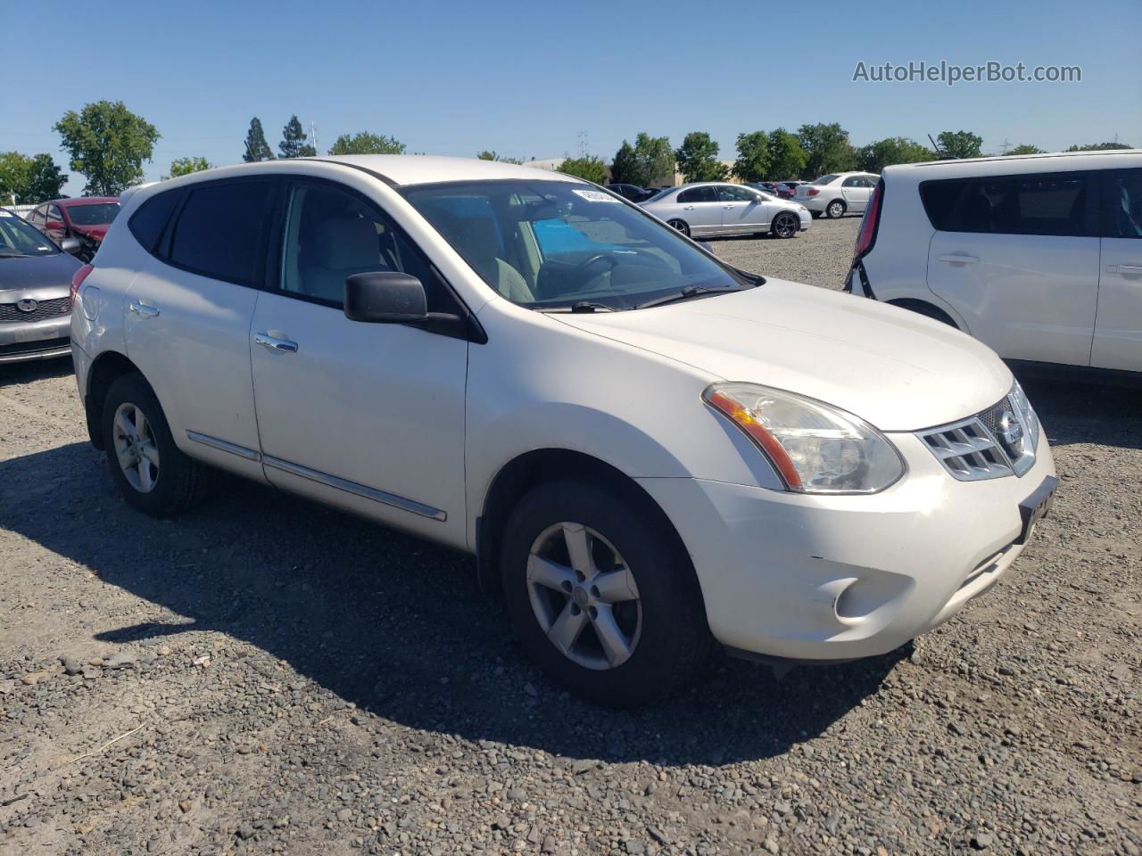 2012 Nissan Rogue S White vin: JN8AS5MT2CW253245