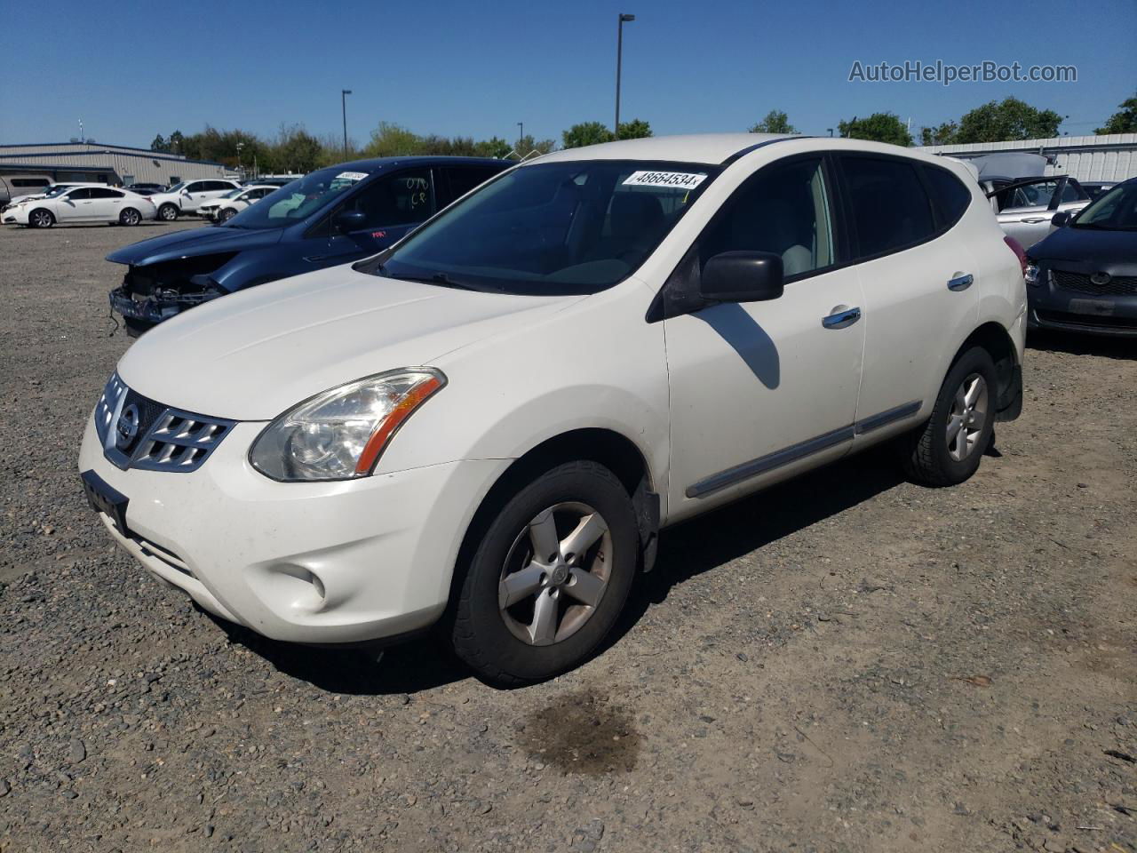 2012 Nissan Rogue S White vin: JN8AS5MT2CW253245