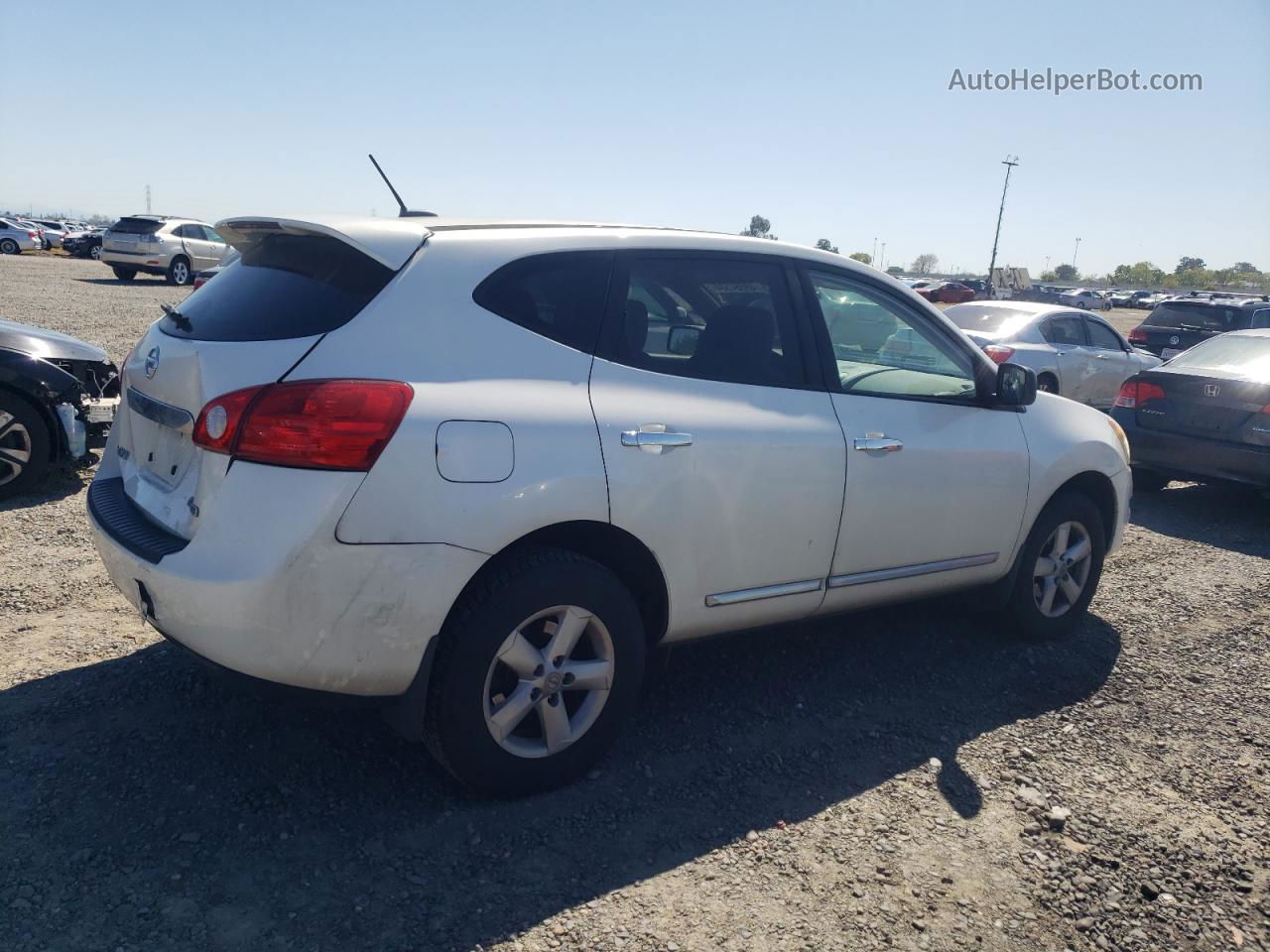 2012 Nissan Rogue S White vin: JN8AS5MT2CW253245