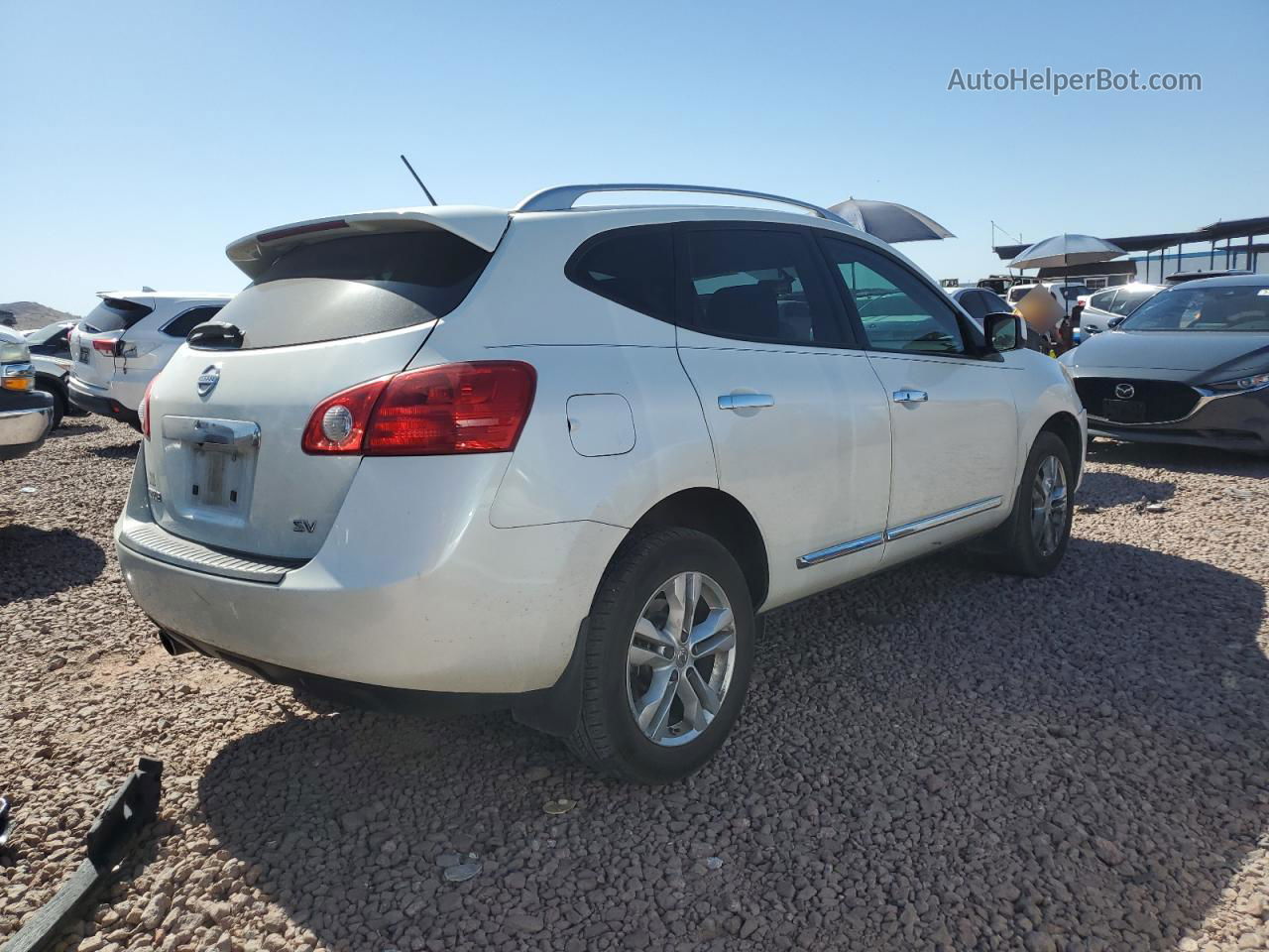 2012 Nissan Rogue S White vin: JN8AS5MT2CW263936