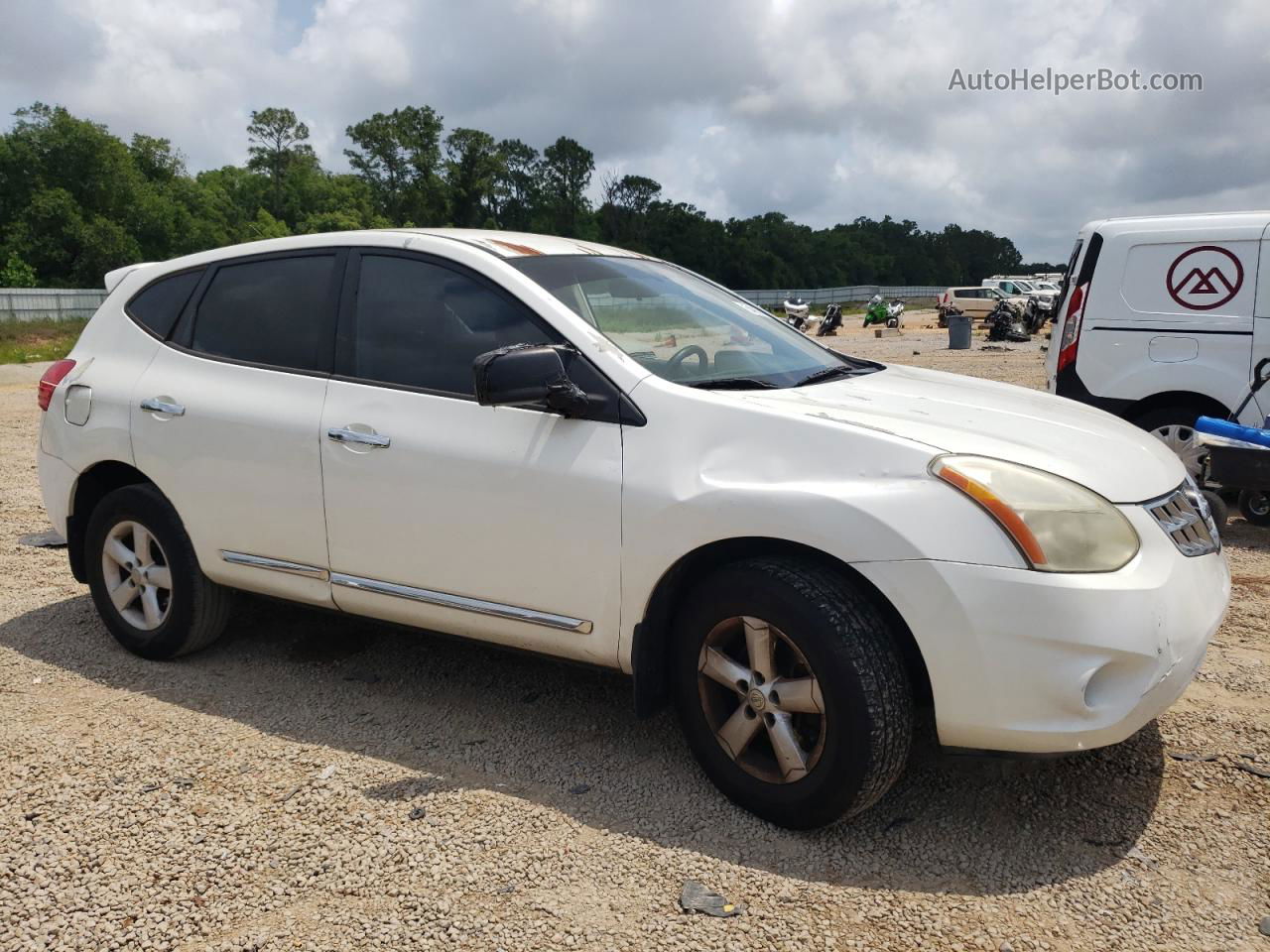 2012 Nissan Rogue S White vin: JN8AS5MT3CW255120