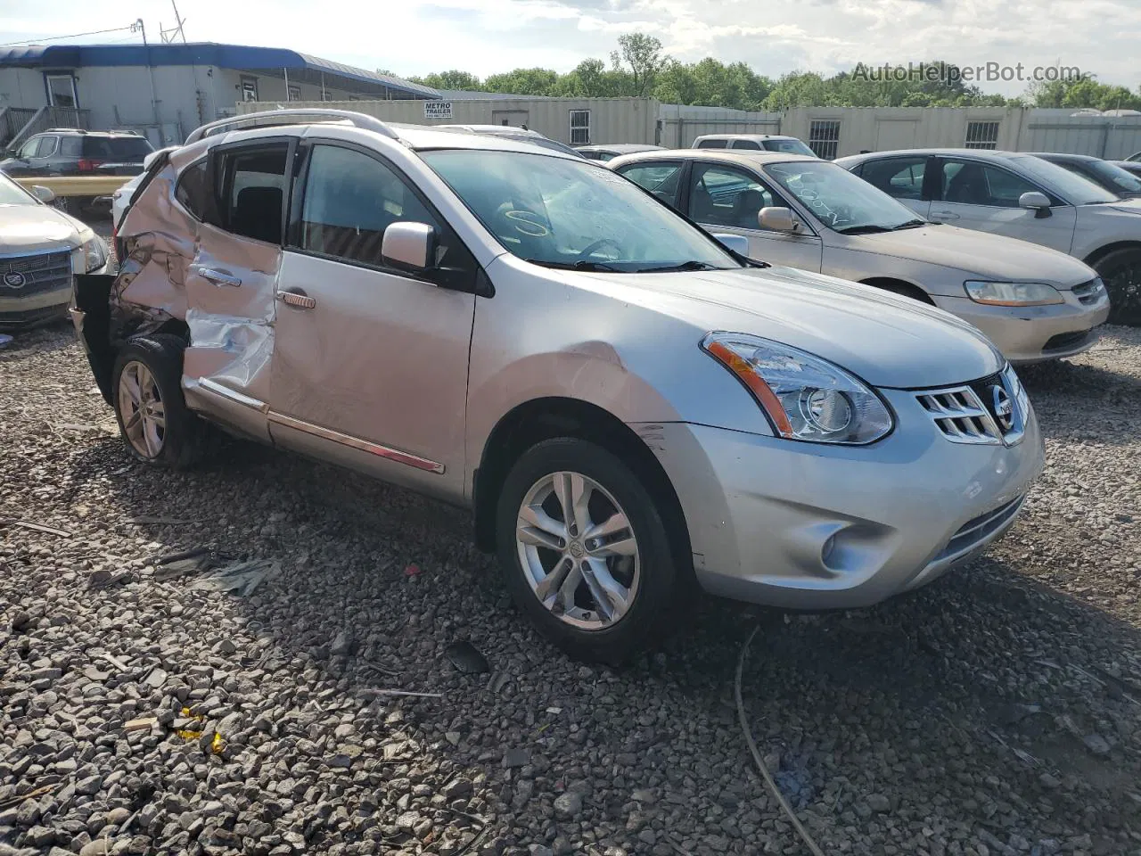 2012 Nissan Rogue S Silver vin: JN8AS5MT3CW604678