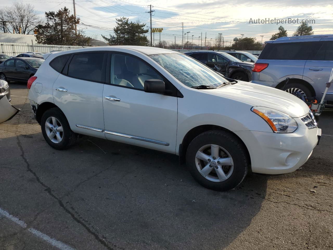 2012 Nissan Rogue S White vin: JN8AS5MT4CW287560