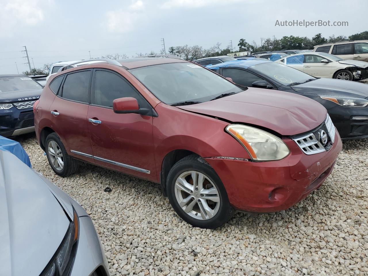 2012 Nissan Rogue S Бордовый vin: JN8AS5MT5CW250355