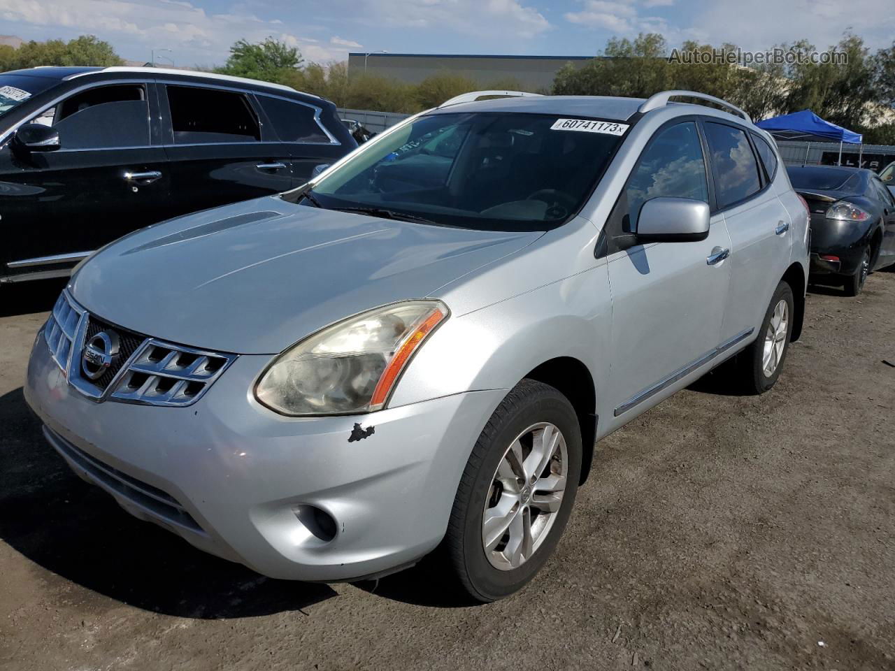 2012 Nissan Rogue S Silver vin: JN8AS5MT5CW269844