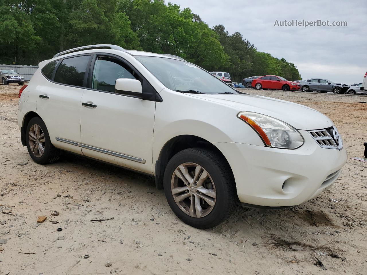 2012 Nissan Rogue S White vin: JN8AS5MT5CW275479