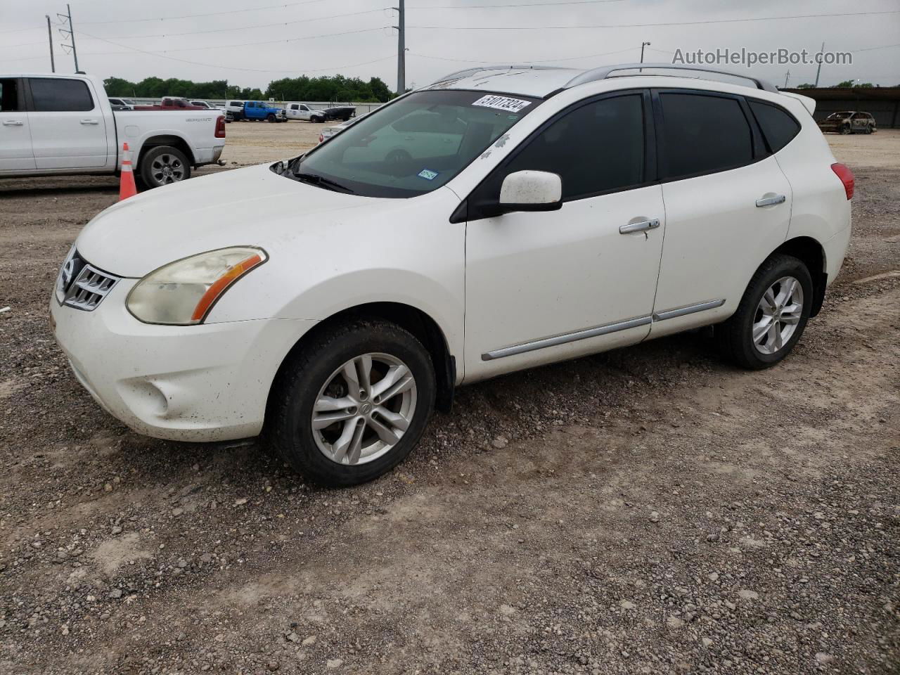 2012 Nissan Rogue S White vin: JN8AS5MT7CW251815