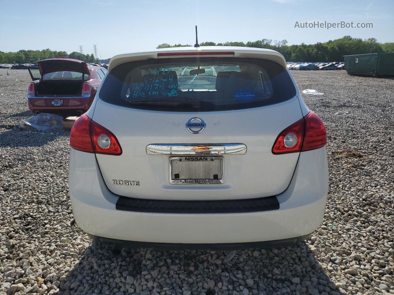 2012 Nissan Rogue S White vin: JN8AS5MT7CW299069