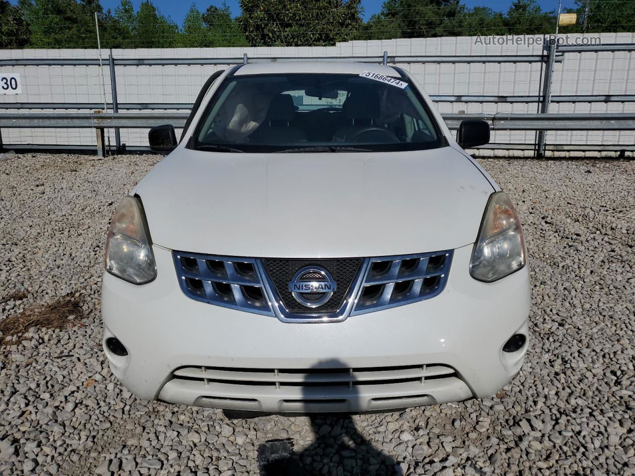 2012 Nissan Rogue S White vin: JN8AS5MT7CW299069