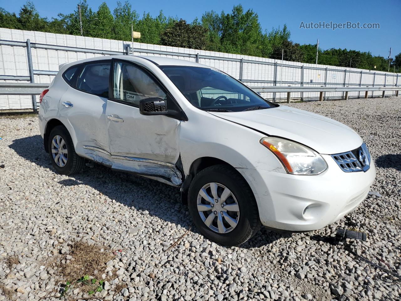 2012 Nissan Rogue S White vin: JN8AS5MT7CW299069