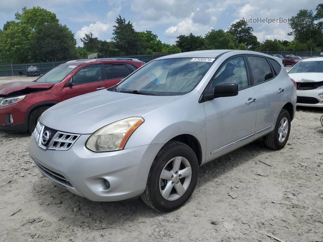 2012 Nissan Rogue S Silver vin: JN8AS5MT9CW286792