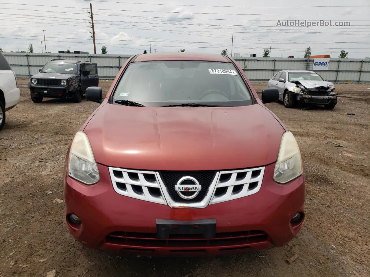 2012 Nissan Rogue S Темно-бордовый vin: JN8AS5MTXCW251887