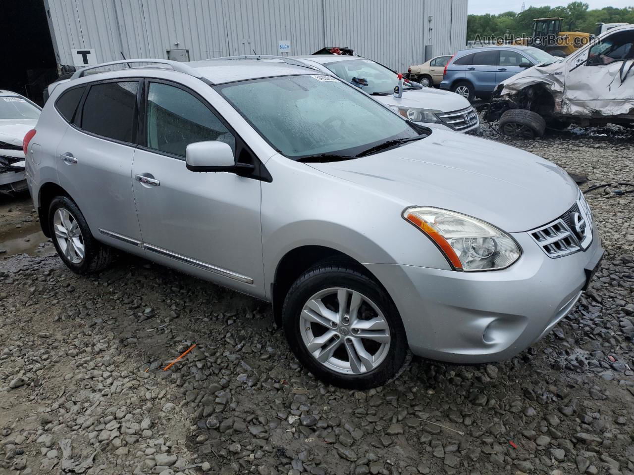 2012 Nissan Rogue S Silver vin: JN8AS5MV0CW378066