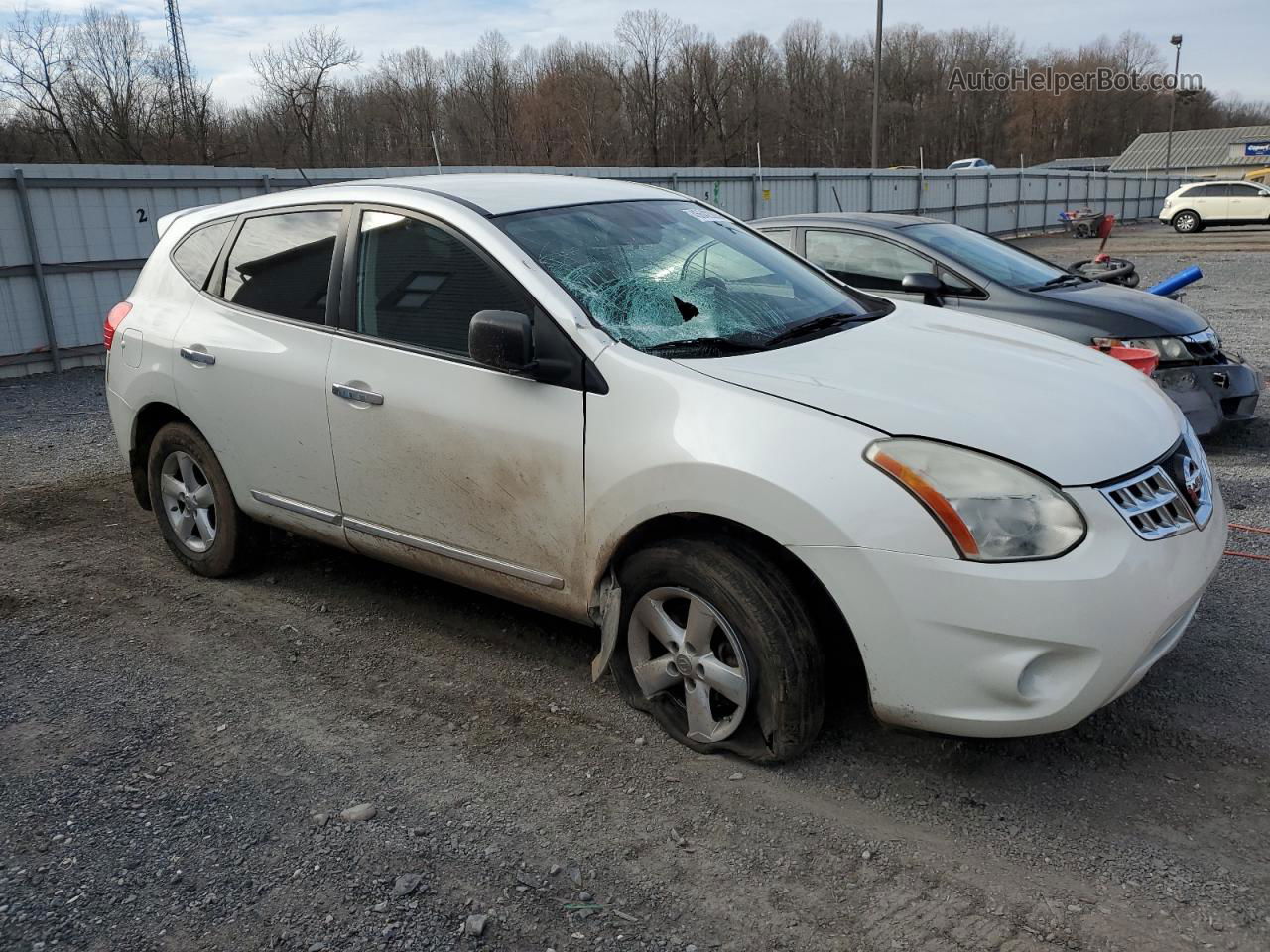 2012 Nissan Rogue S White vin: JN8AS5MV1CW421281