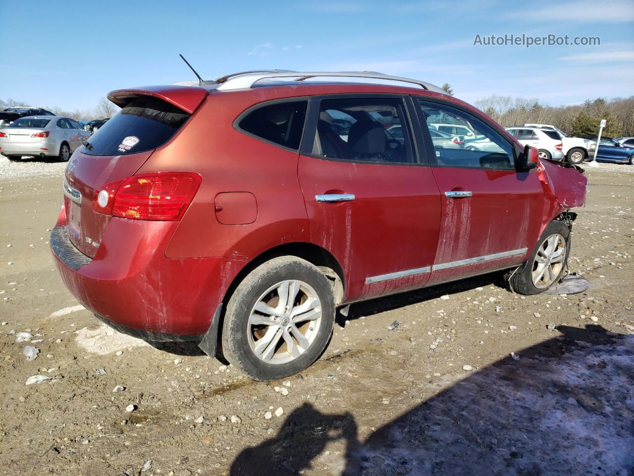 2012 Nissan Rogue S Red vin: JN8AS5MV2CW364315