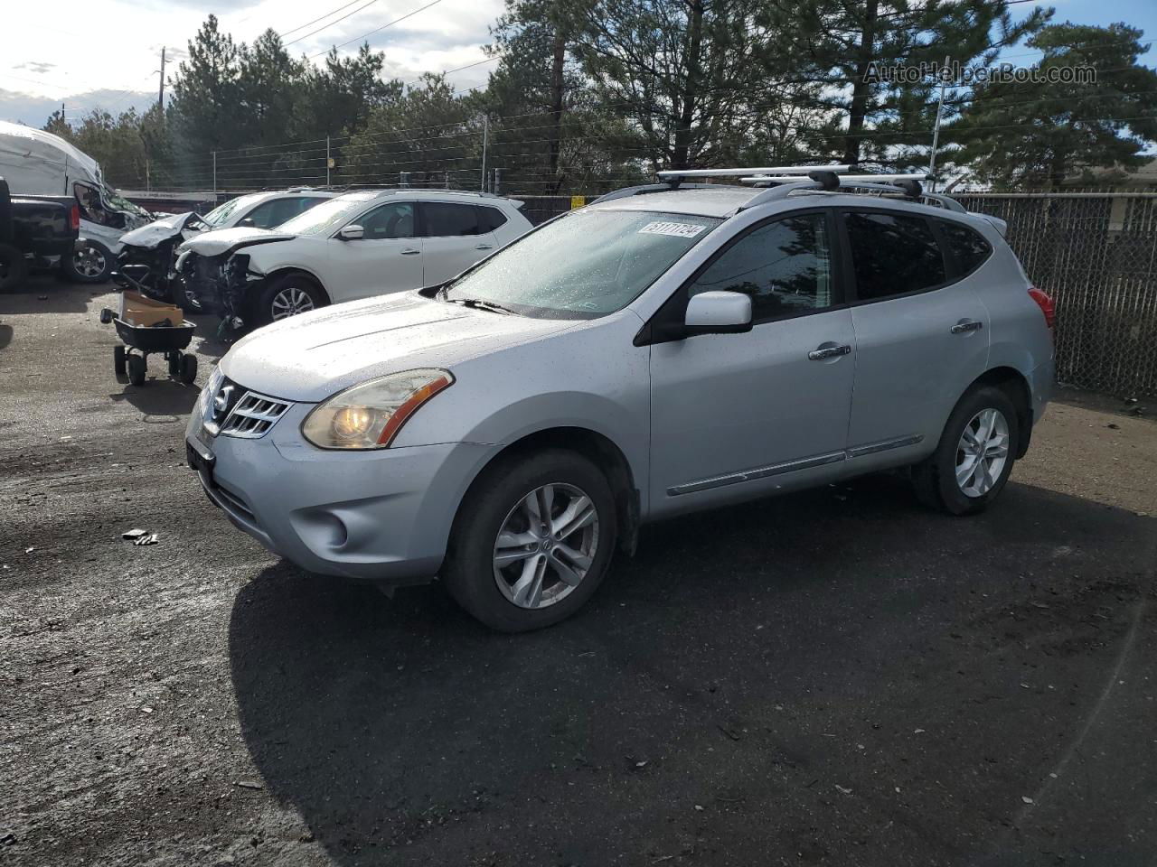 2012 Nissan Rogue S Silver vin: JN8AS5MV2CW396701