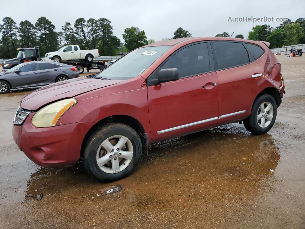 2012 Nissan Rogue S Red vin: JN8AS5MV2CW405638