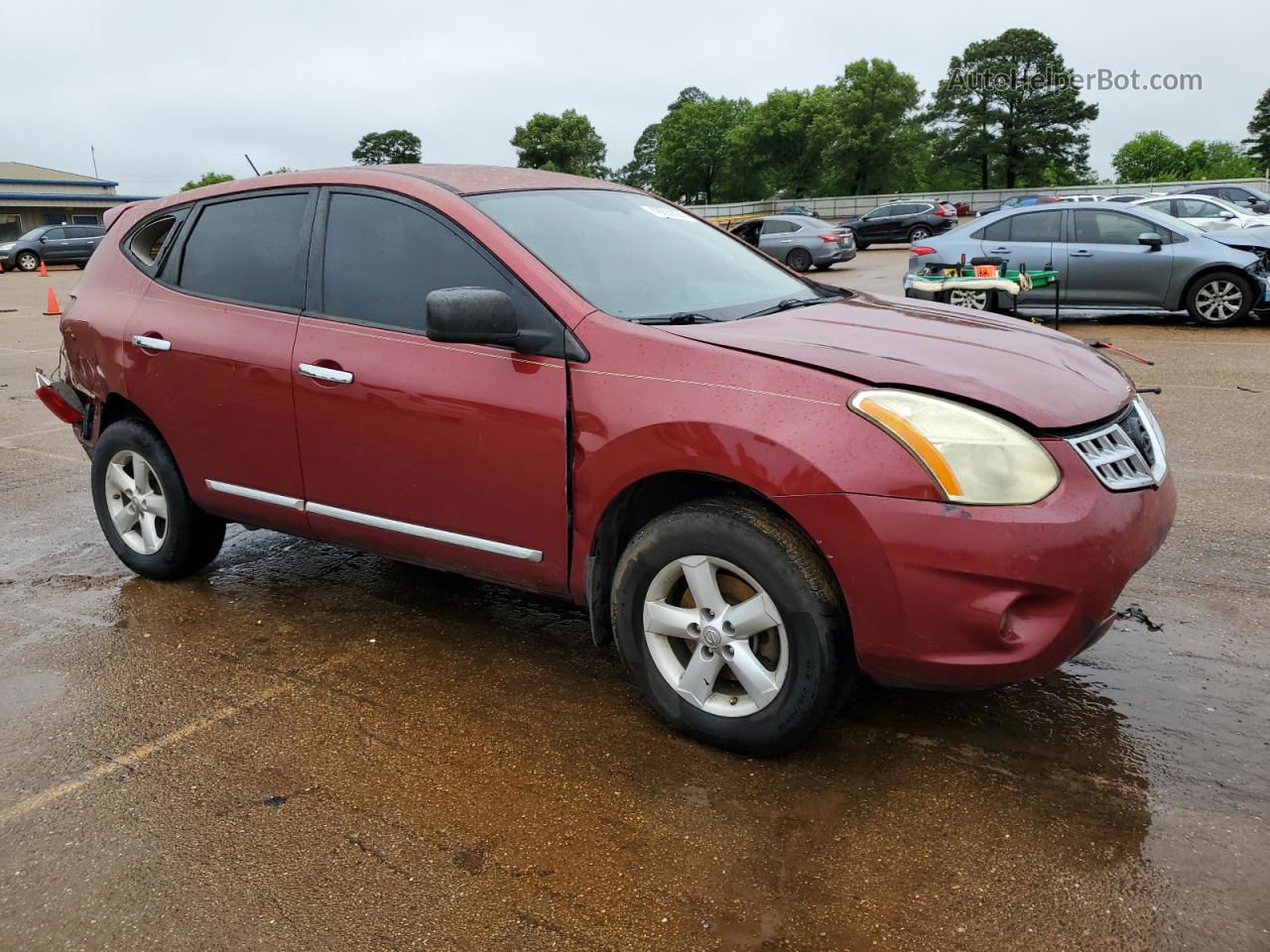 2012 Nissan Rogue S Red vin: JN8AS5MV2CW405638