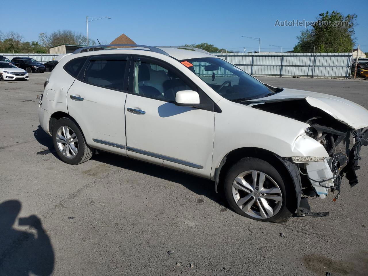 2012 Nissan Rogue S White vin: JN8AS5MV2CW407230