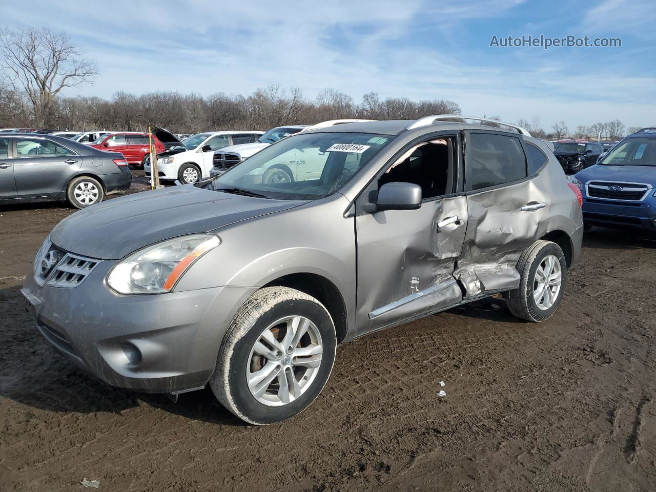 2012 Nissan Rogue S Silver vin: JN8AS5MV2CW417028