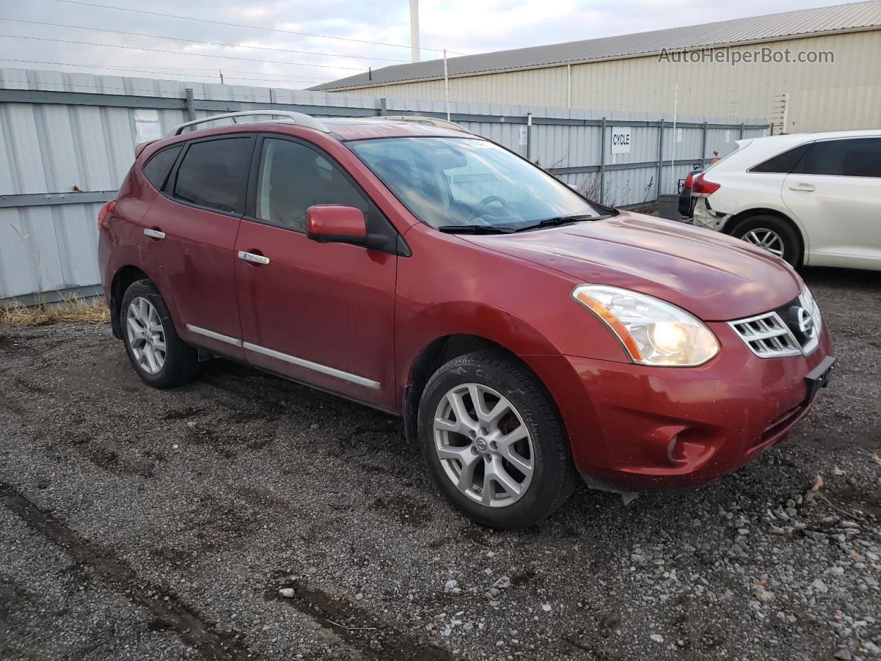 2012 Nissan Rogue S Red vin: JN8AS5MV3CW355347