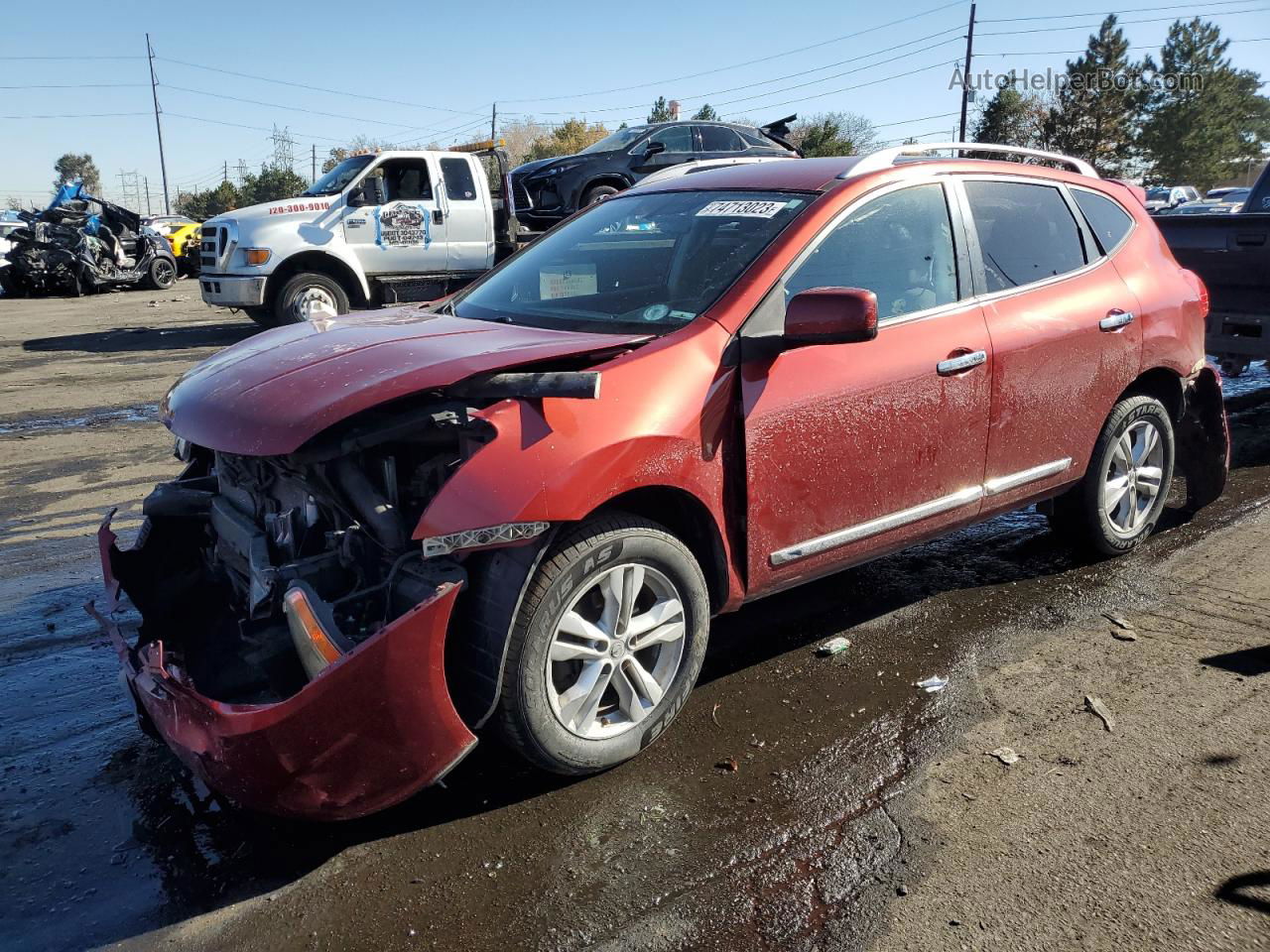 2012 Nissan Rogue S Red vin: JN8AS5MV3CW357891