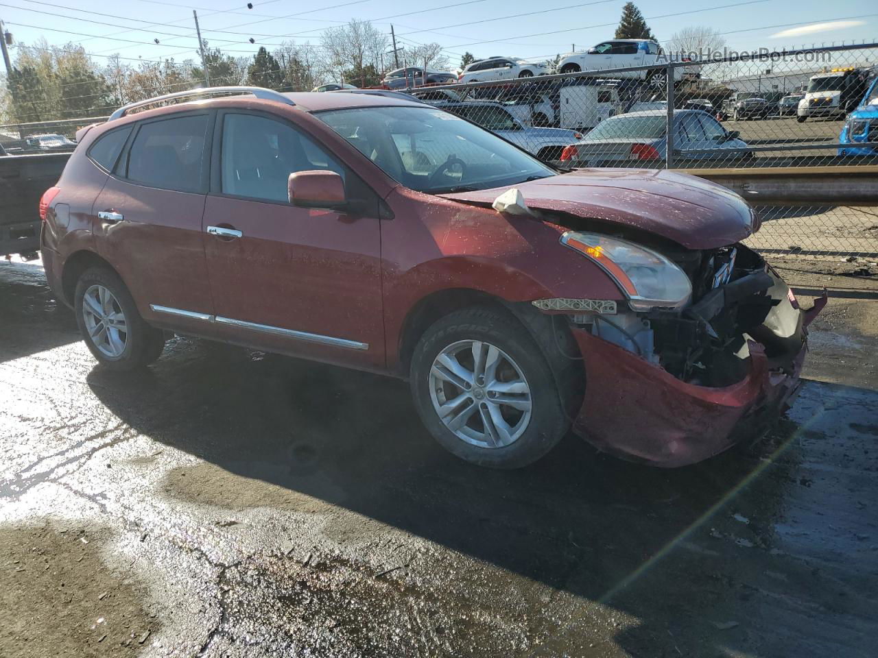 2012 Nissan Rogue S Red vin: JN8AS5MV3CW357891