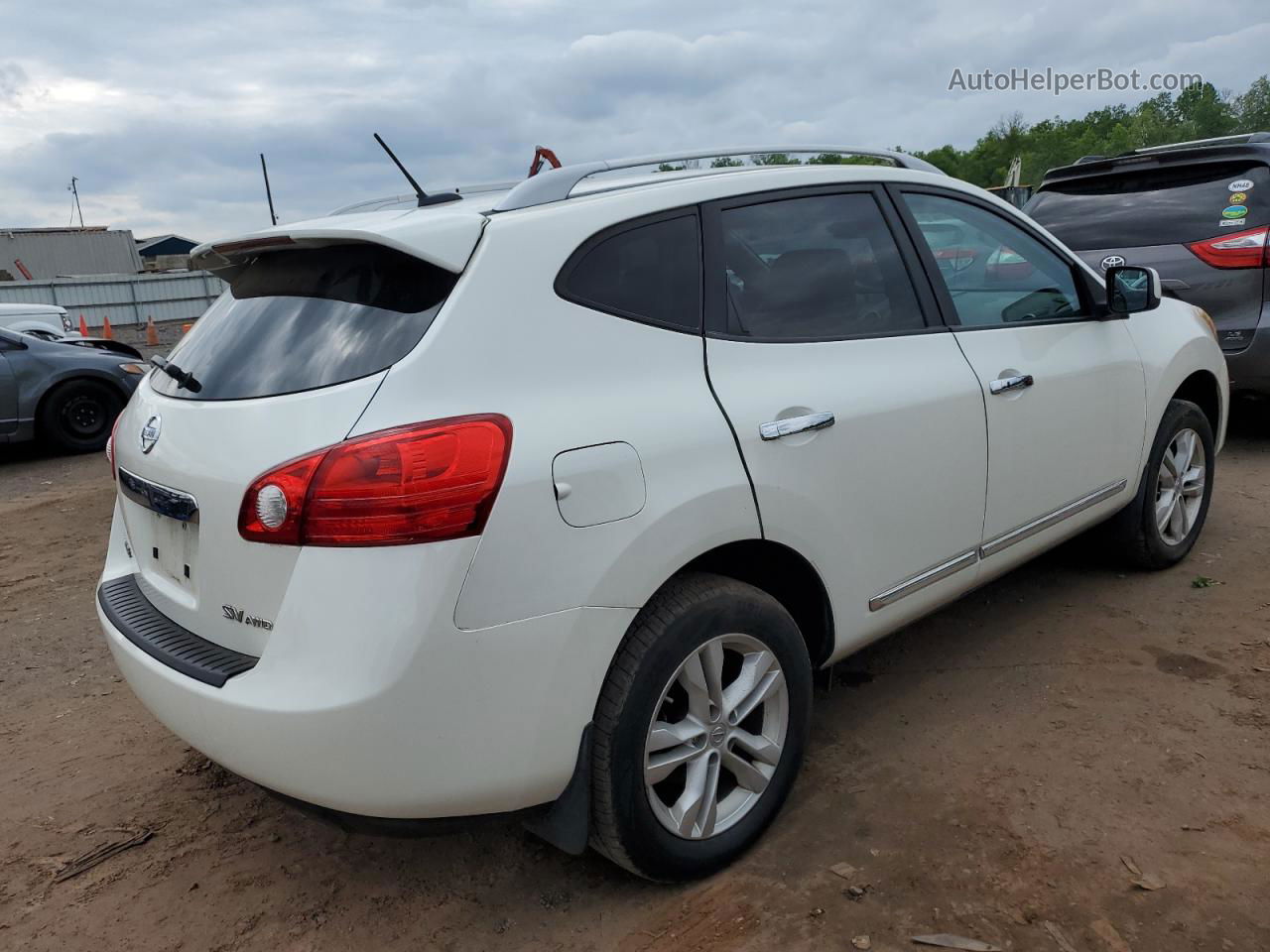 2012 Nissan Rogue S White vin: JN8AS5MV3CW419211