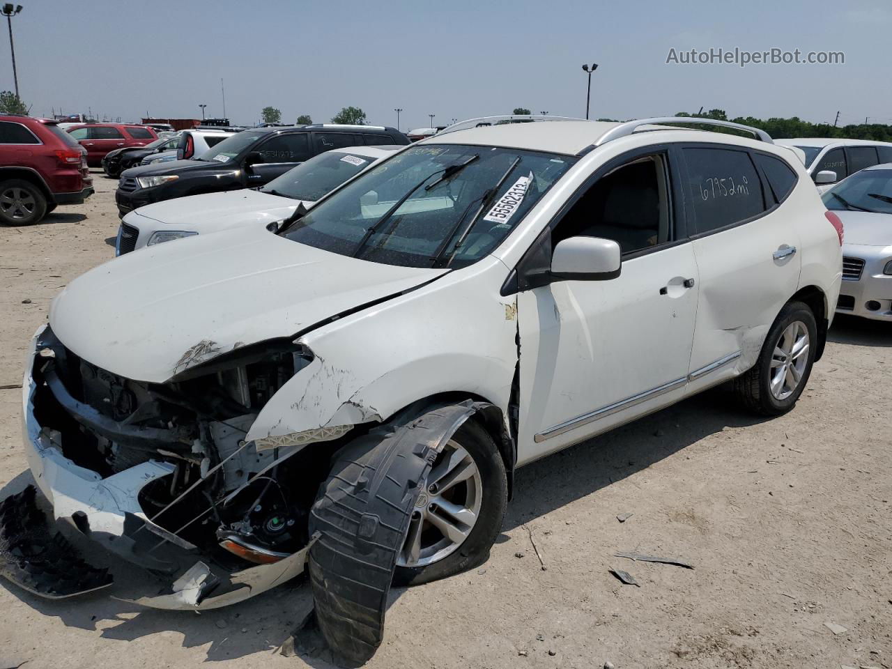 2012 Nissan Rogue S White vin: JN8AS5MV4CW356345