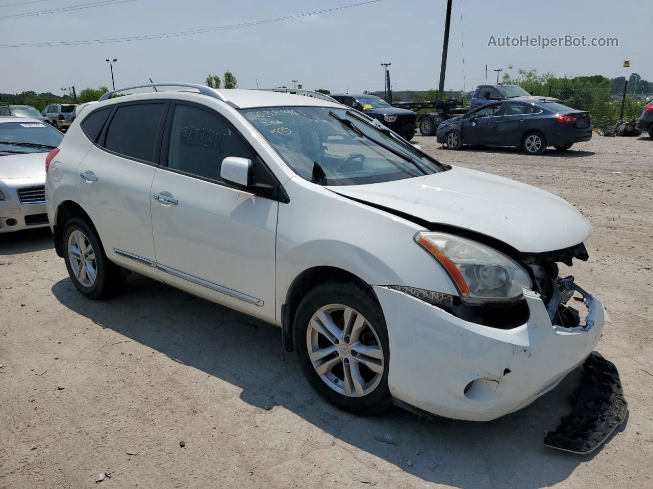 2012 Nissan Rogue S Белый vin: JN8AS5MV4CW356345