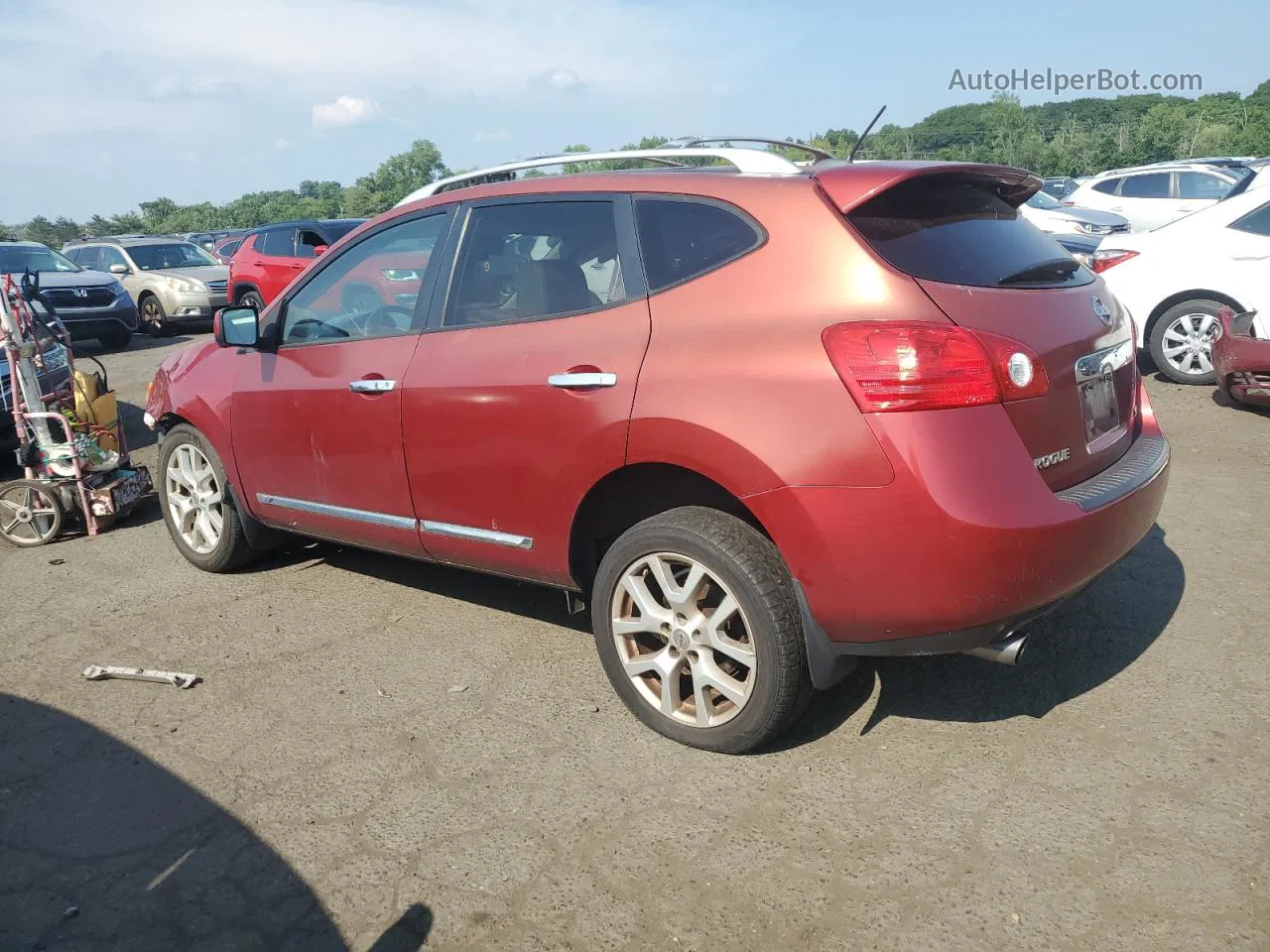 2012 Nissan Rogue S Red vin: JN8AS5MV4CW364445