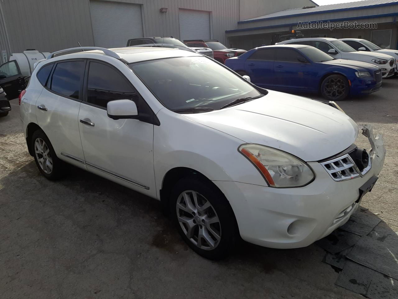 2012 Nissan Rogue S White vin: JN8AS5MV4CW370147