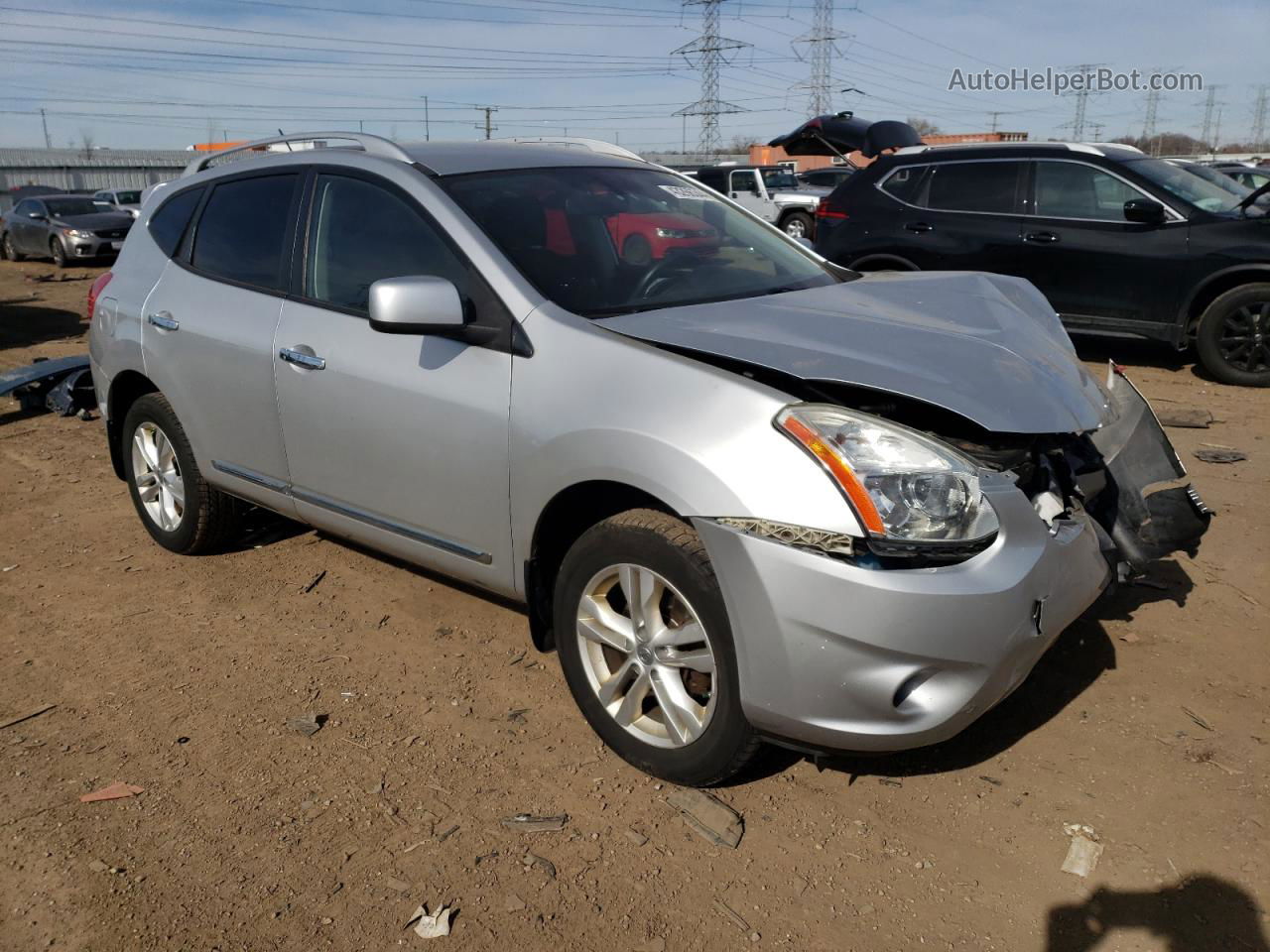 2012 Nissan Rogue S Silver vin: JN8AS5MV4CW700837