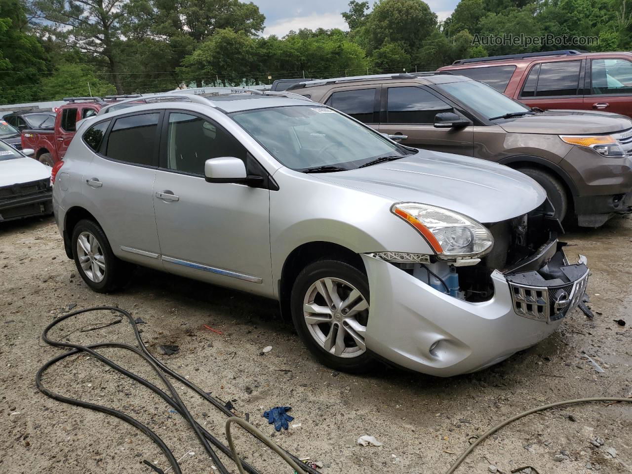 2012 Nissan Rogue S Silver vin: JN8AS5MV4CW706539