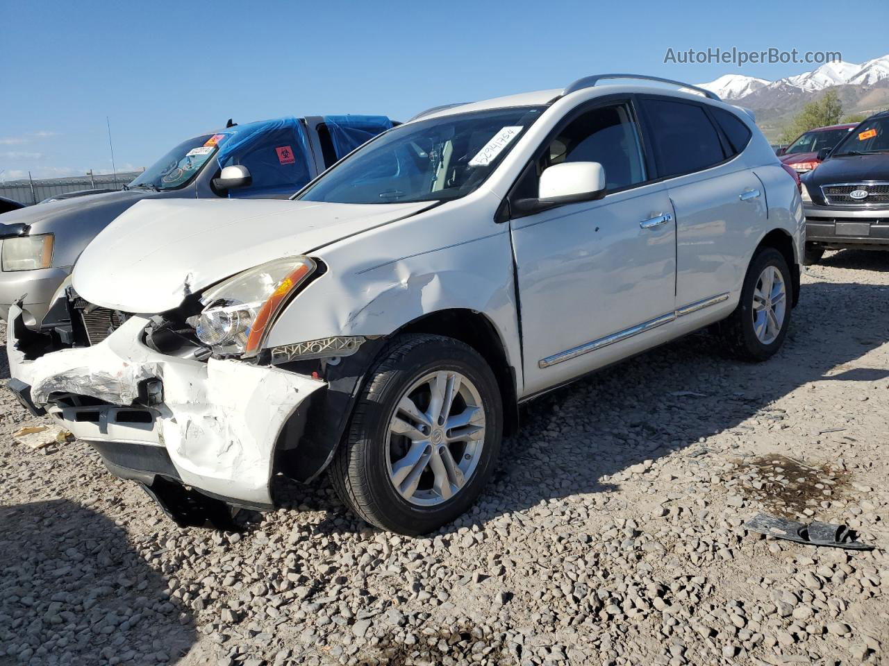 2012 Nissan Rogue S White vin: JN8AS5MV5CW405343