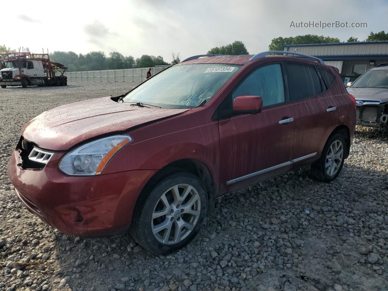 2012 Nissan Rogue S Бордовый vin: JN8AS5MV5CW409263