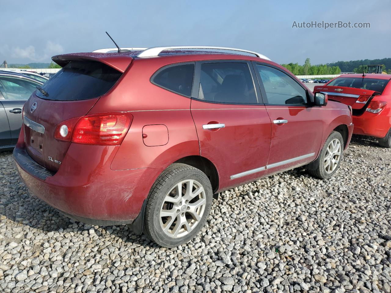 2012 Nissan Rogue S Бордовый vin: JN8AS5MV5CW409263