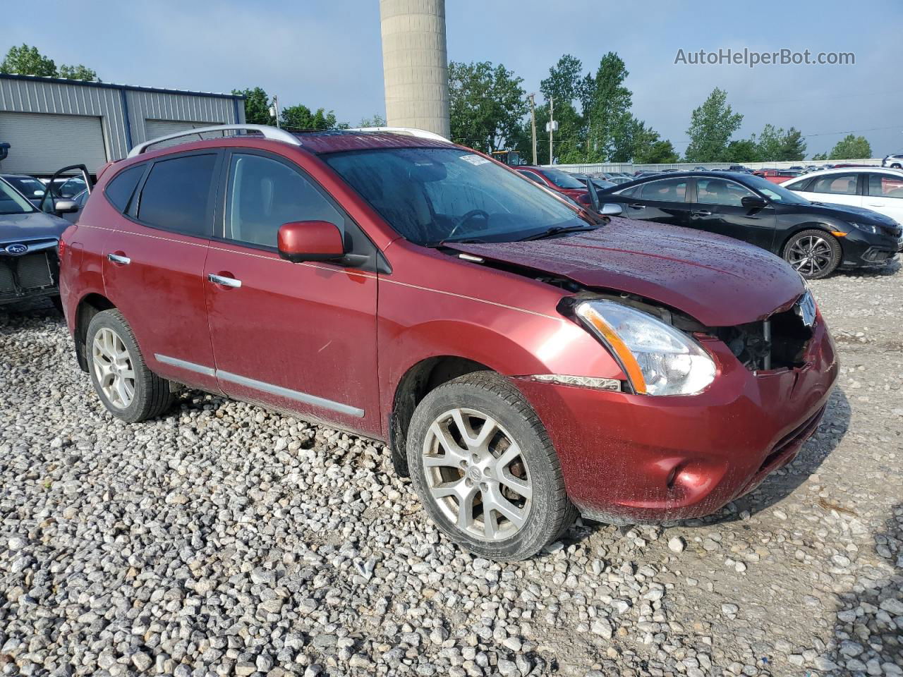 2012 Nissan Rogue S Бордовый vin: JN8AS5MV5CW409263