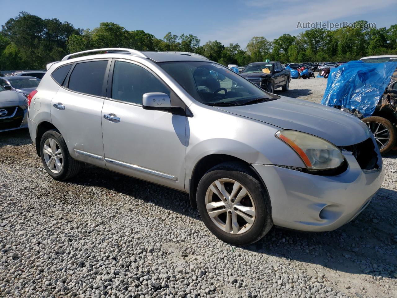 2012 Nissan Rogue S Silver vin: JN8AS5MV6CW363474