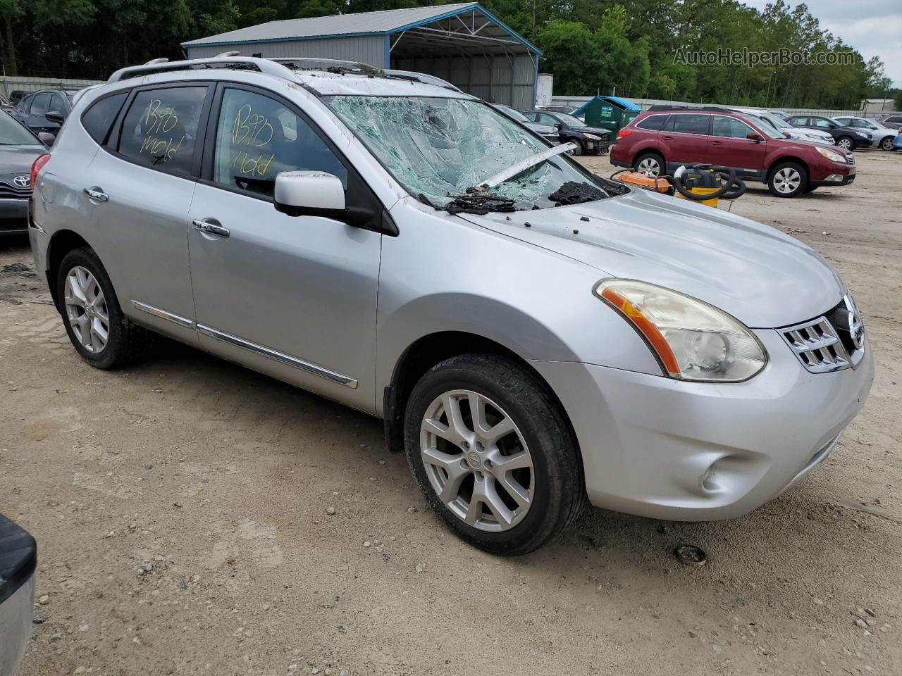 2012 Nissan Rogue S Silver vin: JN8AS5MV6CW367685