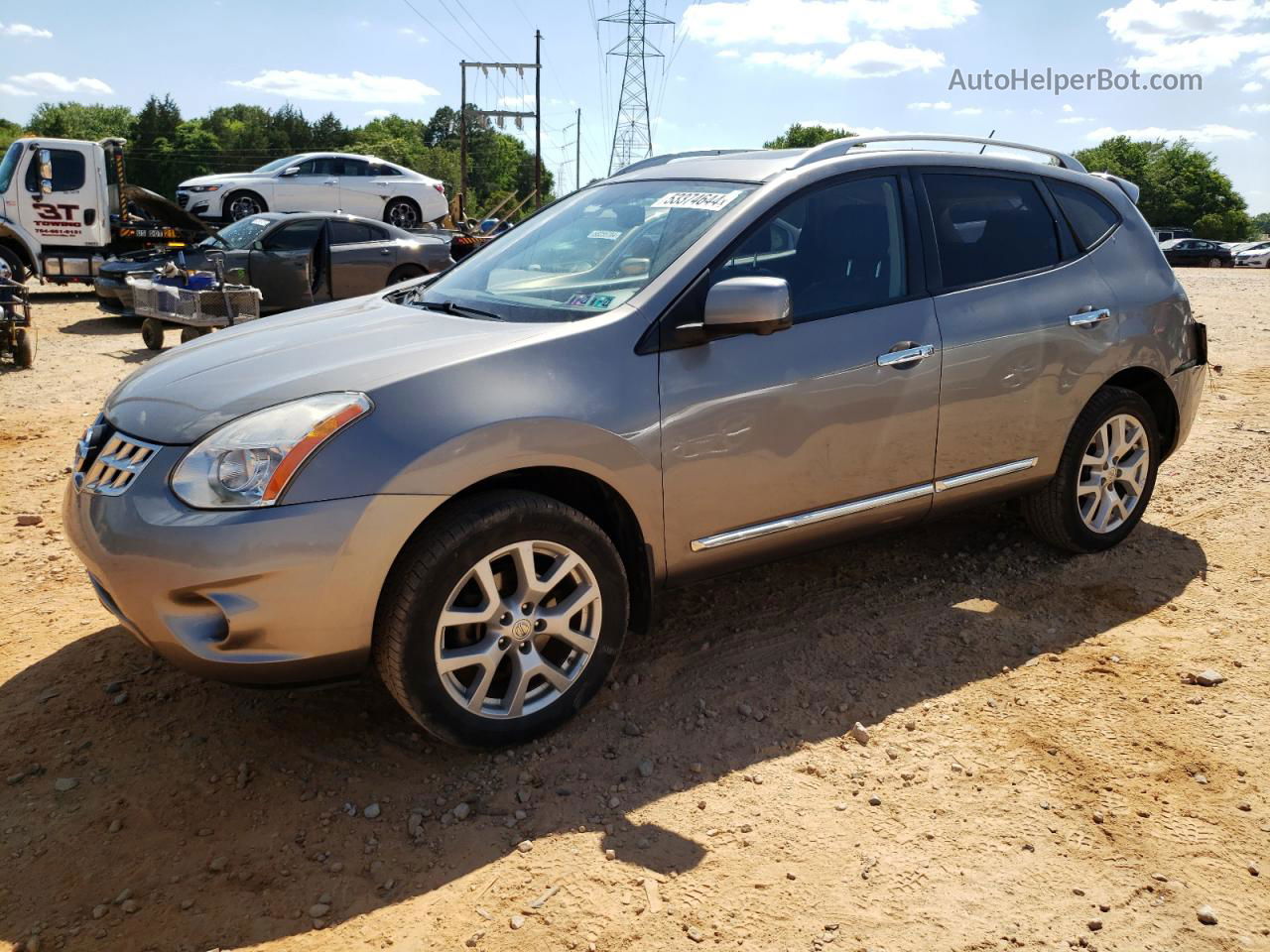 2012 Nissan Rogue S Silver vin: JN8AS5MV6CW419428