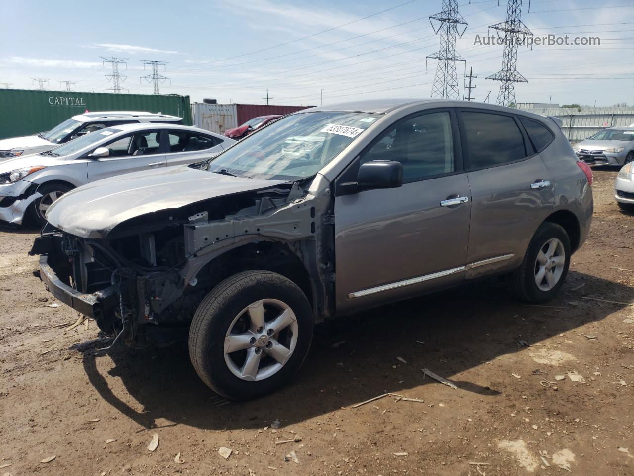 2012 Nissan Rogue S Silver vin: JN8AS5MV6CW718420