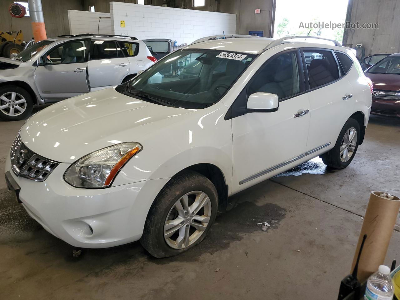 2012 Nissan Rogue S White vin: JN8AS5MV7CW354167