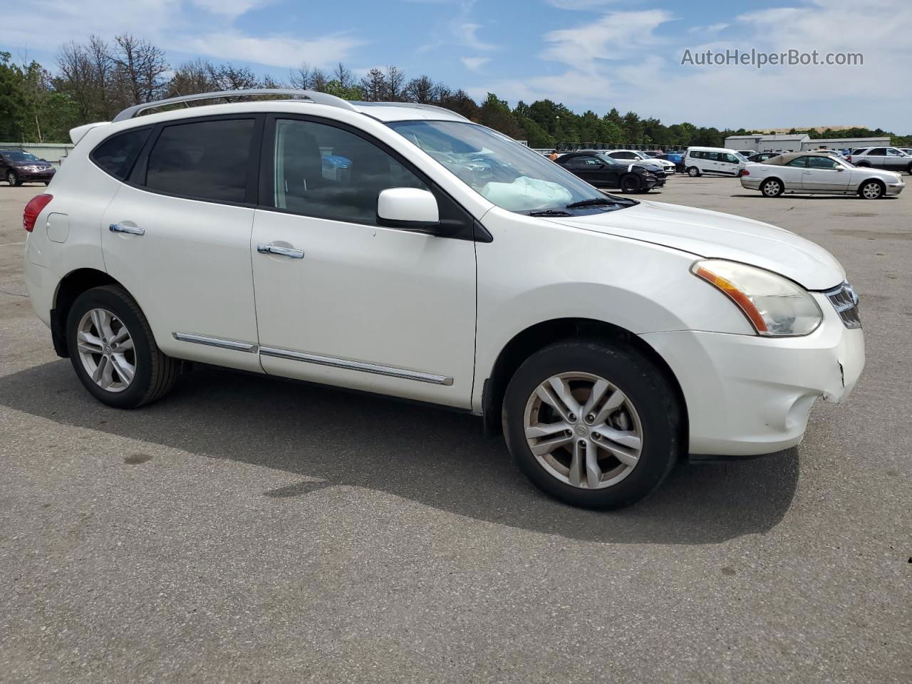 2012 Nissan Rogue S White vin: JN8AS5MV7CW359370