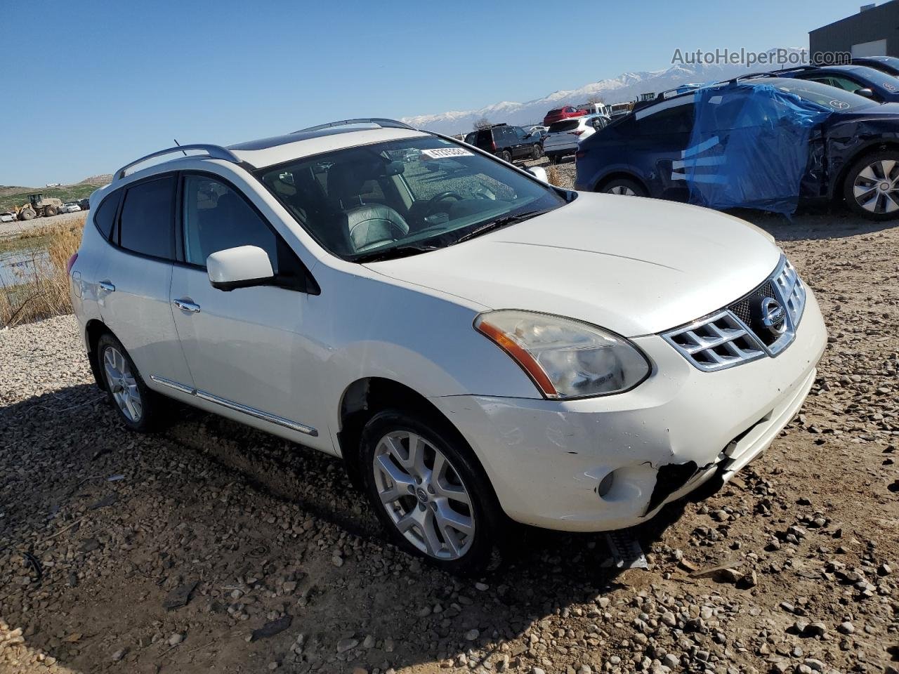 2012 Nissan Rogue S White vin: JN8AS5MV7CW389288